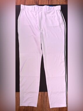 Rawlings White Baseball Pants with Black Logo Accent